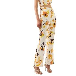 Aje Impressionist Flared Pant Pressed Sunflowers Tall Girl Garden Fairy